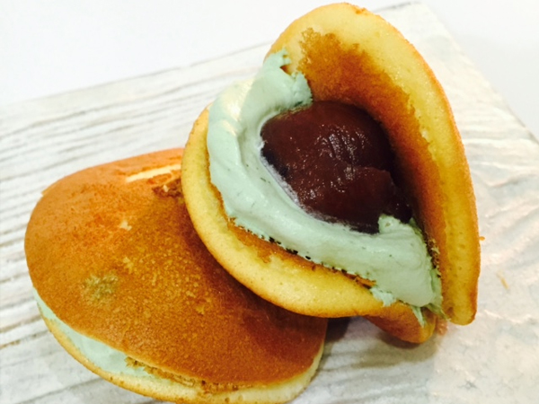 栗小倉と抹茶クリームどら焼き